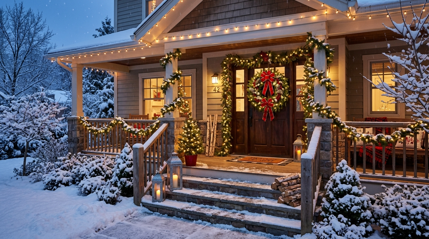 14 Festive Front Porch Christmas Decor Ideas for Holiday Cheer